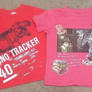 OshKosh Harry Potter Boys Graphic T Shirt Bundle Size 10/M Red Dino Tracker Hogw